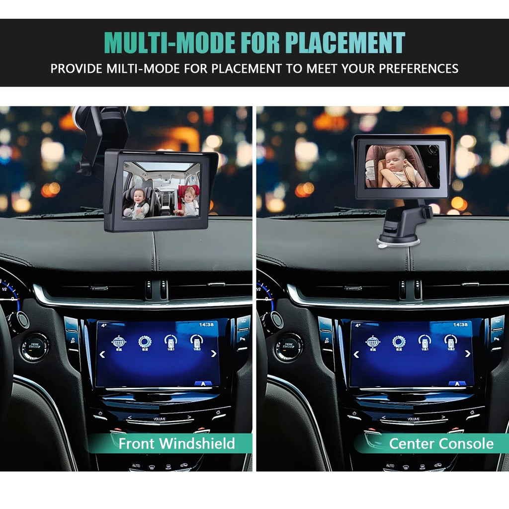 Safety Car Adjustable Crystal Seat Night 5M Cable View 1080P Mirror Baby Mirror Car Clear Long Angle Monitored Camera Car 4.3 Length Inch Mirrors Baby Wide Cameras with Vision