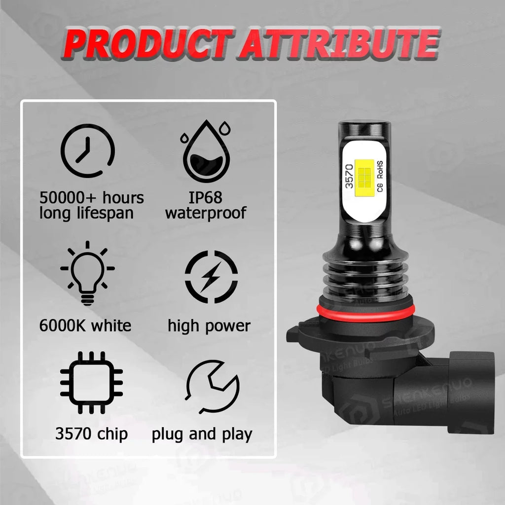 Headlight 9005 For 6000k Bulbs H11 Light Fog 2016-2020 H8 Beam H11 High/Low LED Civic 6Pcs Honda