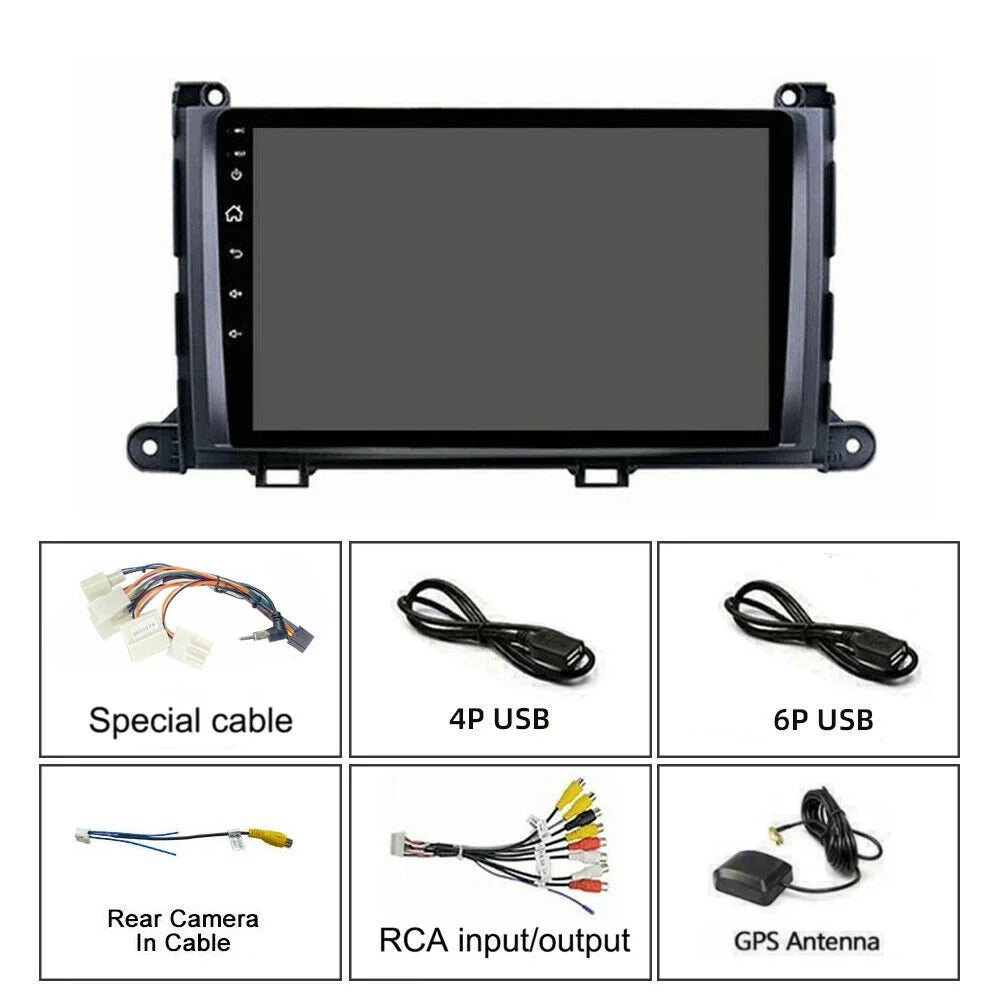 Andriod Wireless Apple for JMANCE Toyota Support 2011-2014 Stereo CarPlay Android Backup 10 with Camera Auto Car Sienna