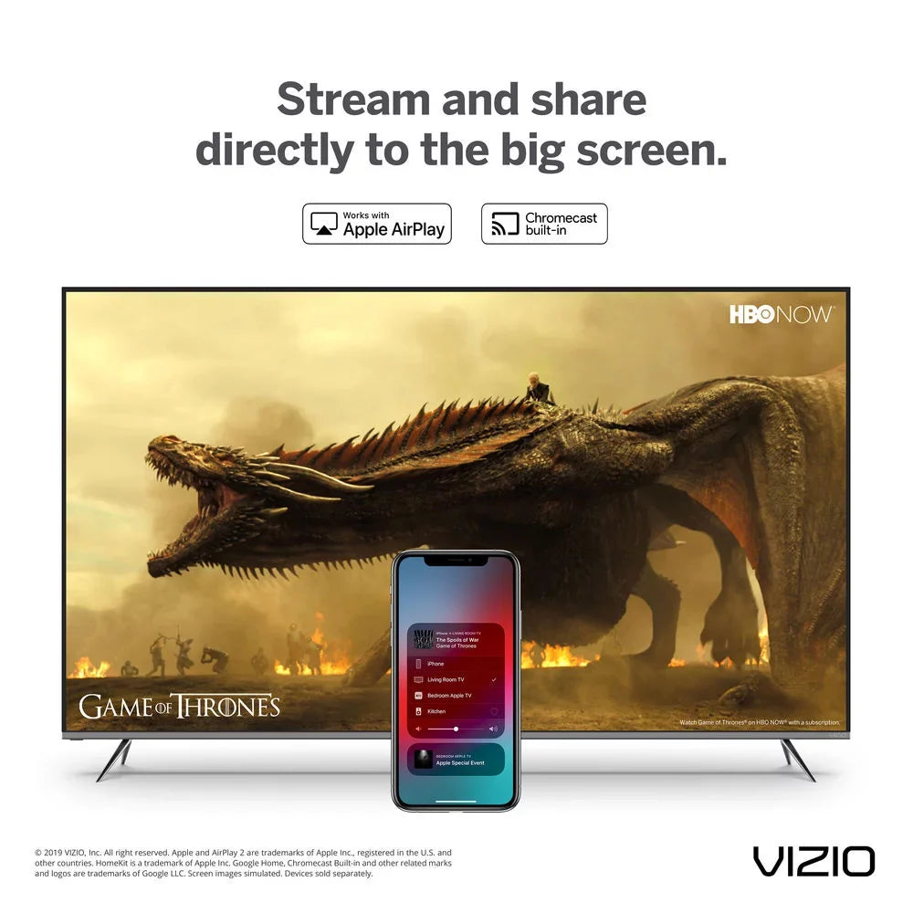 with Smart TV Adapter Deco 4K Bundle and Light inch with Vizio Gear Class D-Series 24 Of Night 6-Outlet D24f-G1 Pack HDMI 2.0 Universal 2019 2 6FT Cable Surge