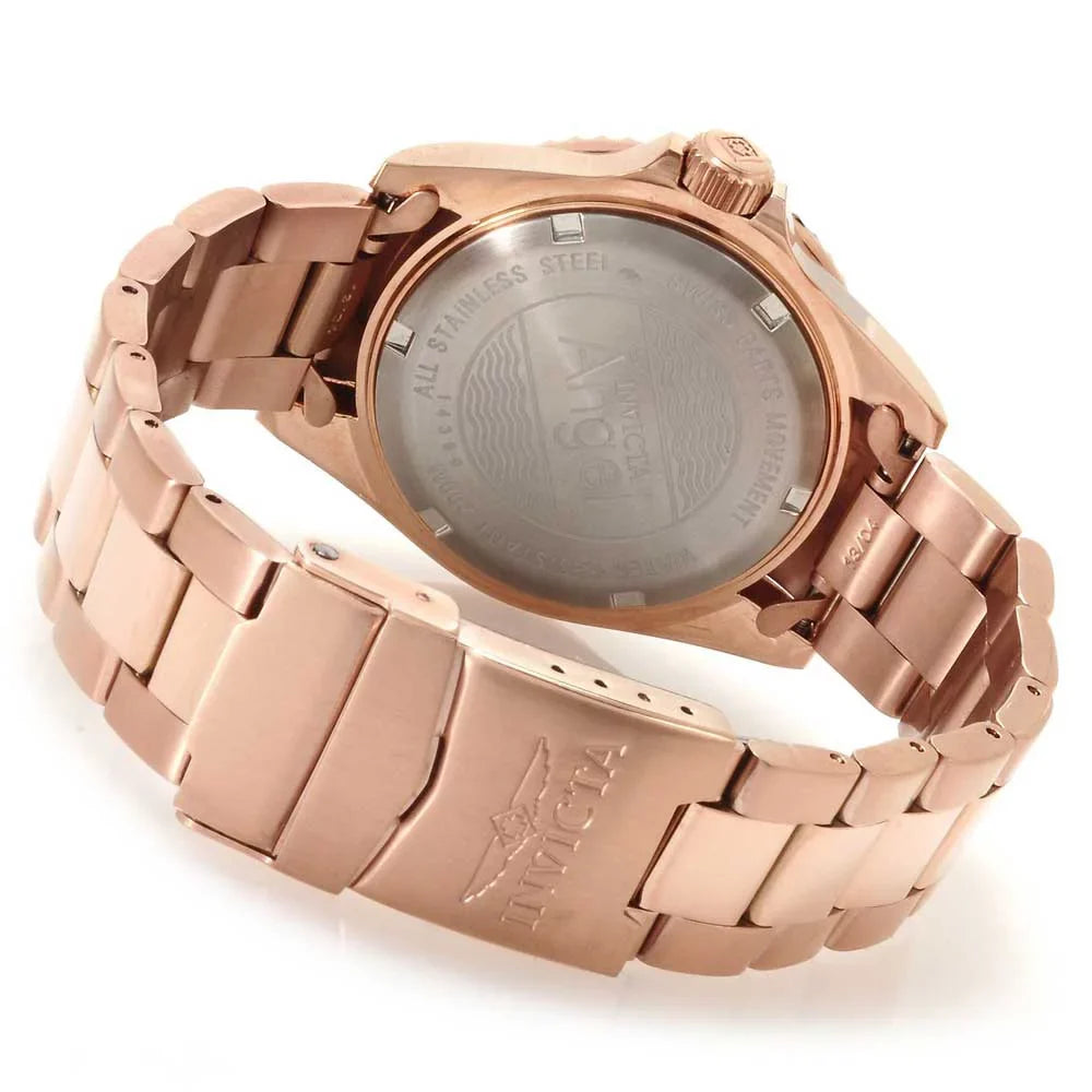 Pink Gold Dial Dive Watch Bracelet Invicta 14369 Quartz Rose Women's Angel
