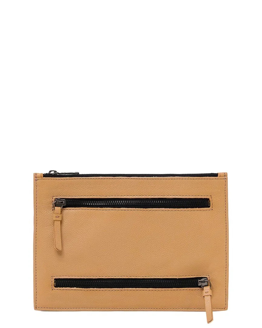 Brown Botkier Leather Medium Clutch, Wristlet Chelsea