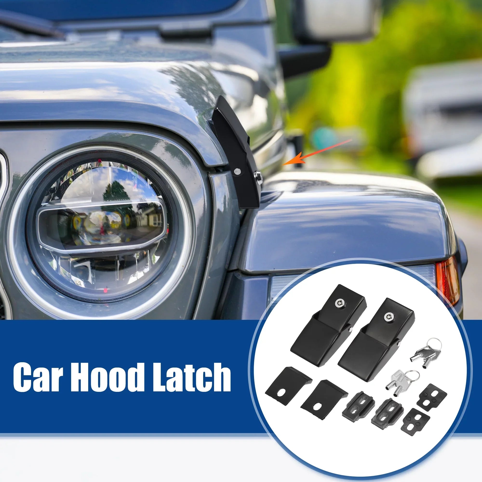Unique Hood Latches Locking Bargains JL Jeep 2007-2021 Pair Black Catch 1 JK Hood Fit Front for Wrangler