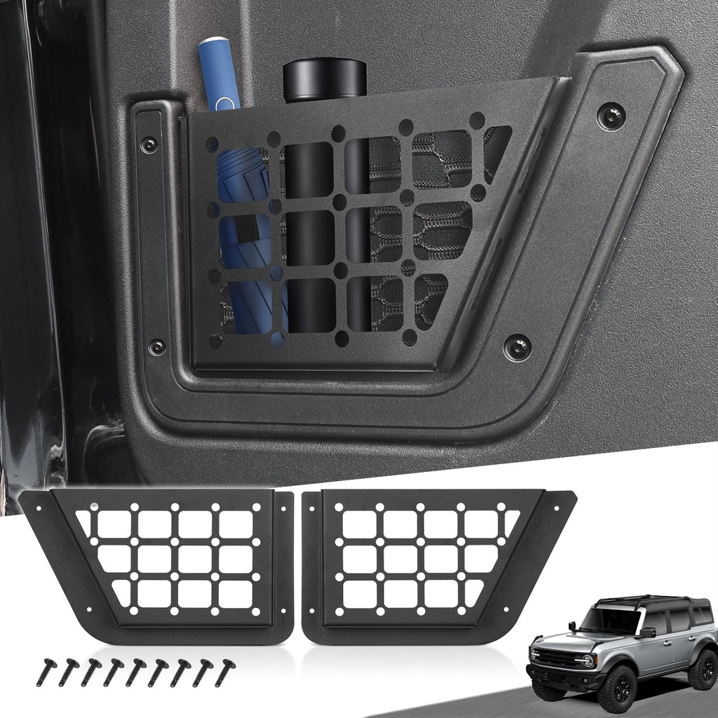 Bronco for Door Accessories 2Pcs Ford with Compatible Storage Box Side MFC Rear Pocket Organizer