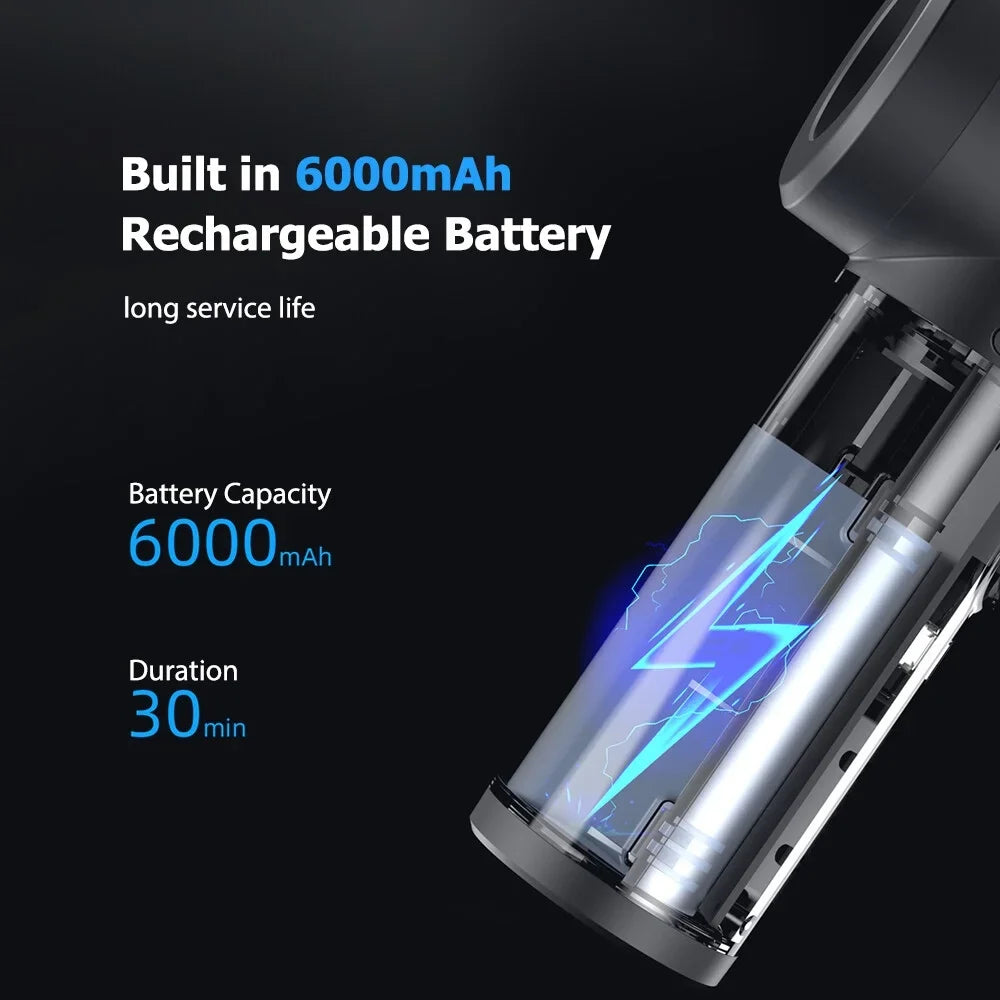 Air Duster Rechargeable LED Light Inflatable Blowing 100W Device Dust Cleaner 2-in-1 Multifunctional 50000RPM with Pump Dust Dust Cordless Pump Blower Air Powerful Air for Dust & Remover Electric