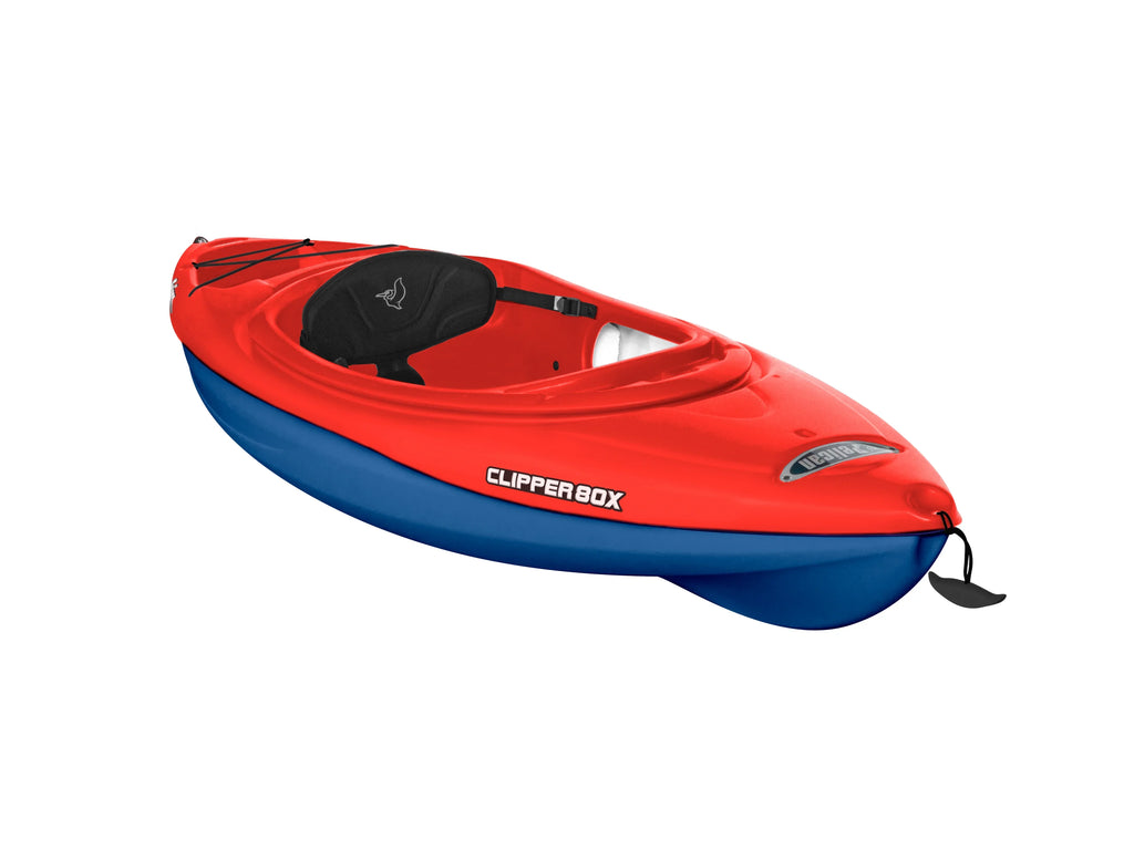 '- 8ft One Kayak- Royal Blue Clipper Sit-in Pelican & with - Red Person 80X Recreational & Paddle