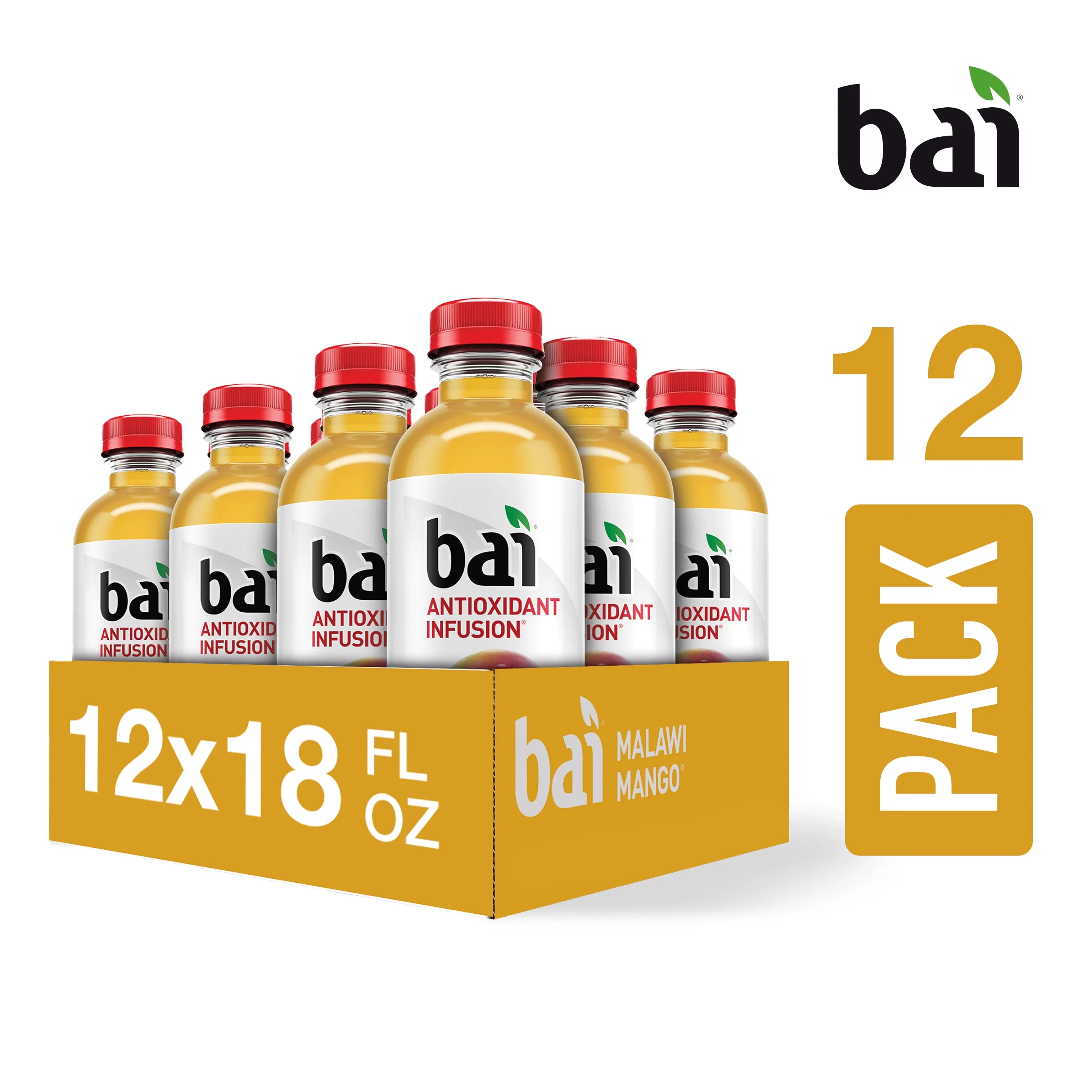 Drink, Mango, Infused Malawi Oz, Bai 12 18 Gluten-Free, Pack Antioxidant Fl Bottles