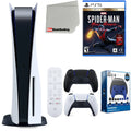 Miles Ultimate Version Media Midnight and Black Bundle Playstation Cleaning Disc PS5 Remote, Sony Starter Edition, Launch Spider-Man: 5 Morales Kit (Sony Disc) Controller, Extra Accessory with Cloth