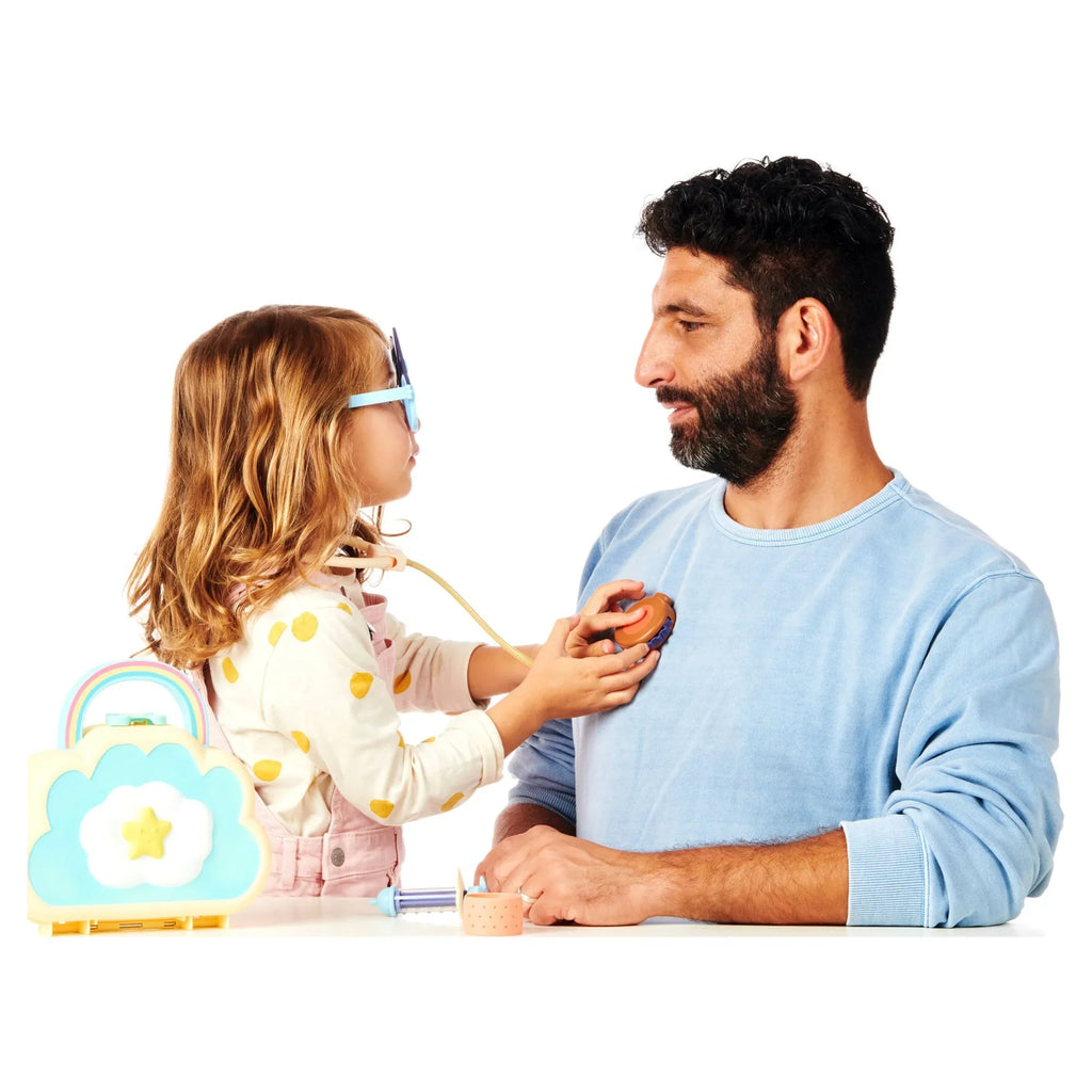 Cloud Ages Syringe, Pieces, Set, Bag toy Stethoscope, Bandage, Doctor's 7 Kids, Check 3+ Toy Preschool, and Doctor's Play Bluey Set, Toys for Playset more Up , Stickers, with Doctor