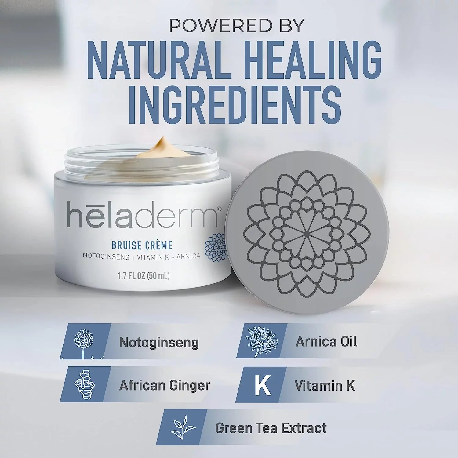 Swelling Rejuvenates 1.7 Skincare, oz Heladerm Oil Skin, Bruise Arnica and Healing, Fast Bruise Cream,