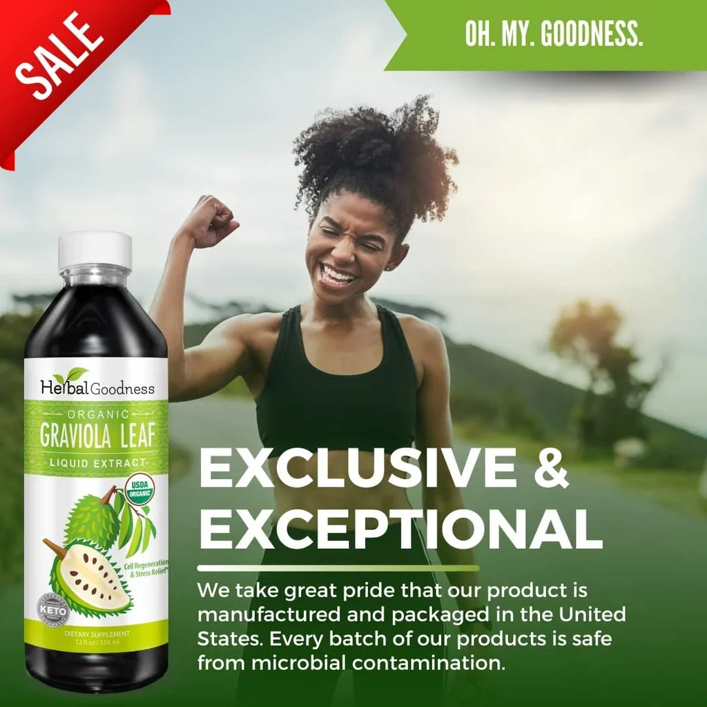 & - USDA Extract - - (Guanabana) Cell Support Soursop Ð & Relief Regeneration Organic, Bottle GMO, Graviola Kosher Liquid Stress Immune 12oz Leaf Ð Leaves Ð Non Boost