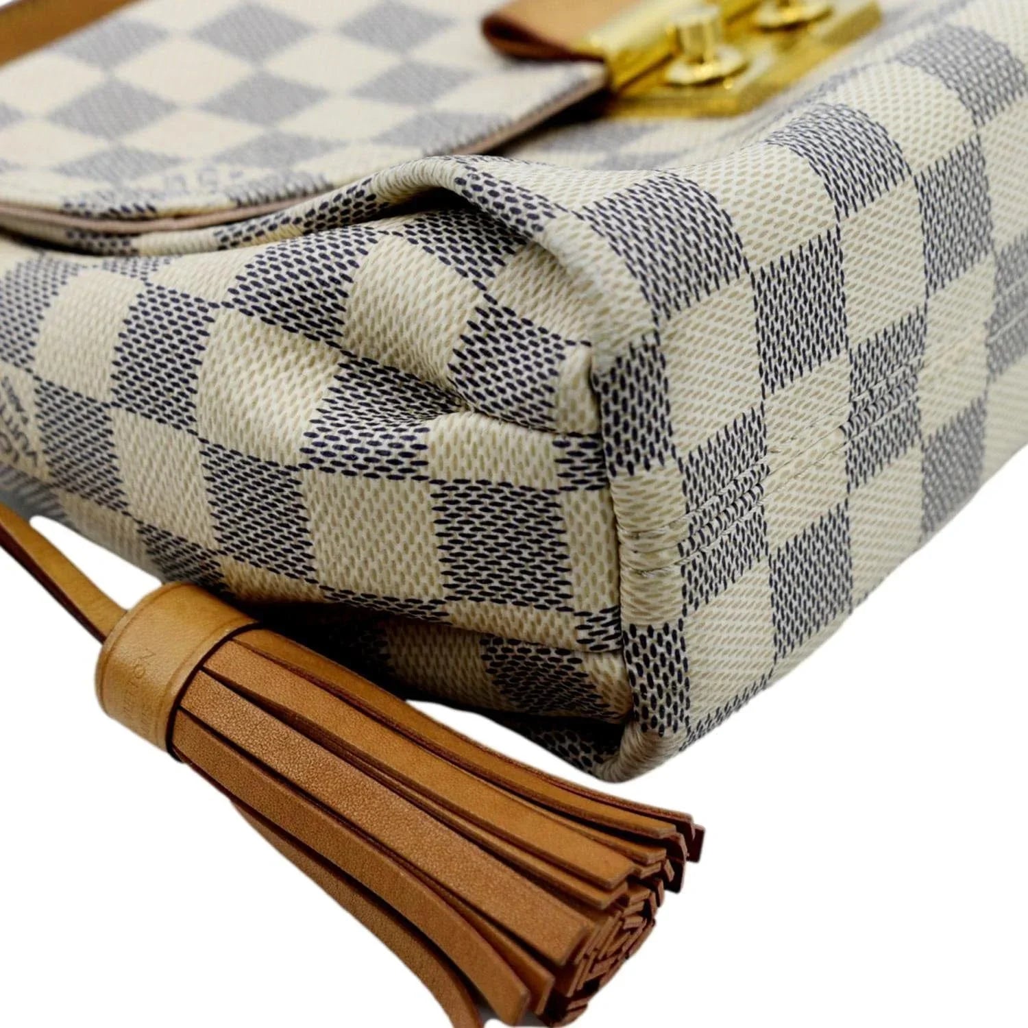 White VUITTON Damier Crossbody Croisette Pre-owned LOUIS Satchel Bag Azur