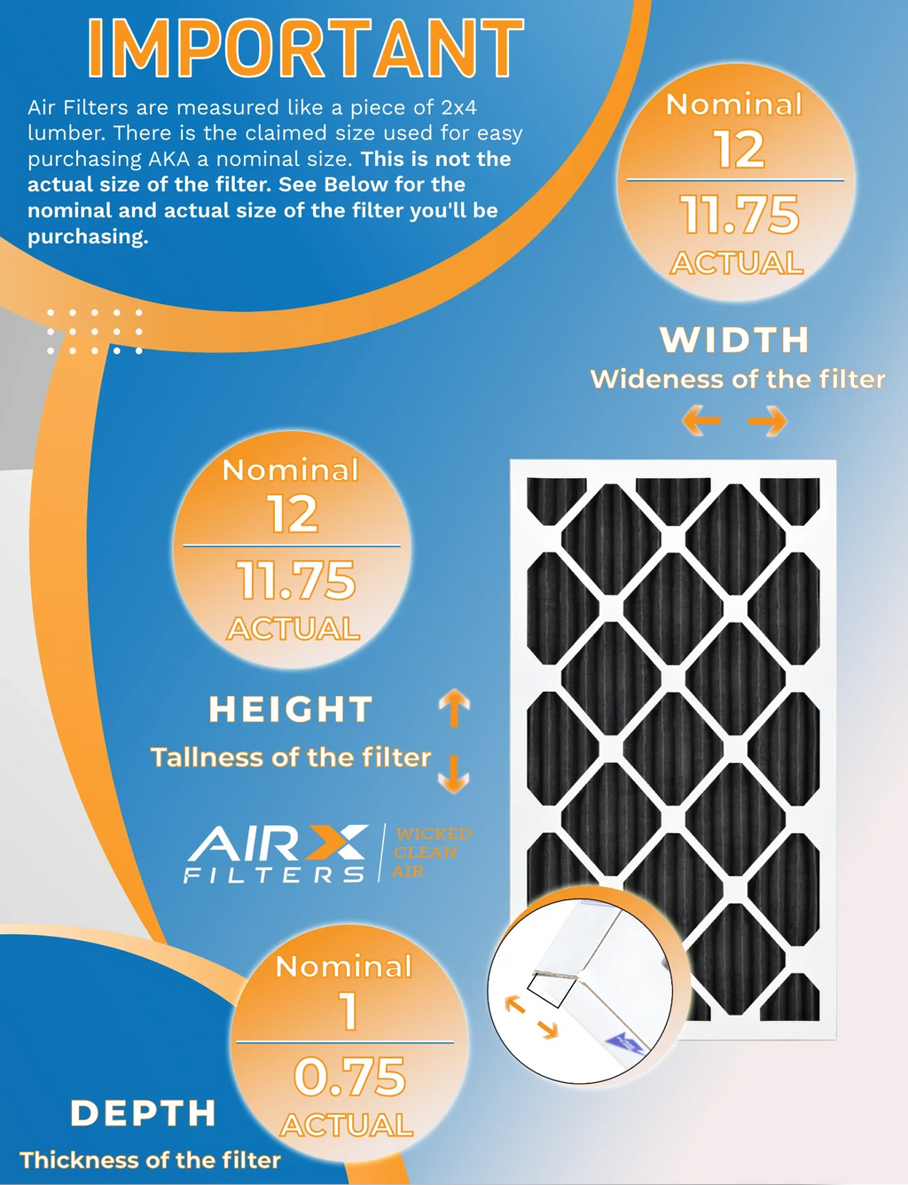 Filters Odor in Filters MERV Pack AIRX FILTERS 12x12x1 Made of CLEAN Comparable 8 Filter 12 by Furnace Retention Pet FPR Rating, WICKED 700, - to 5, AIR. Air USA MPR