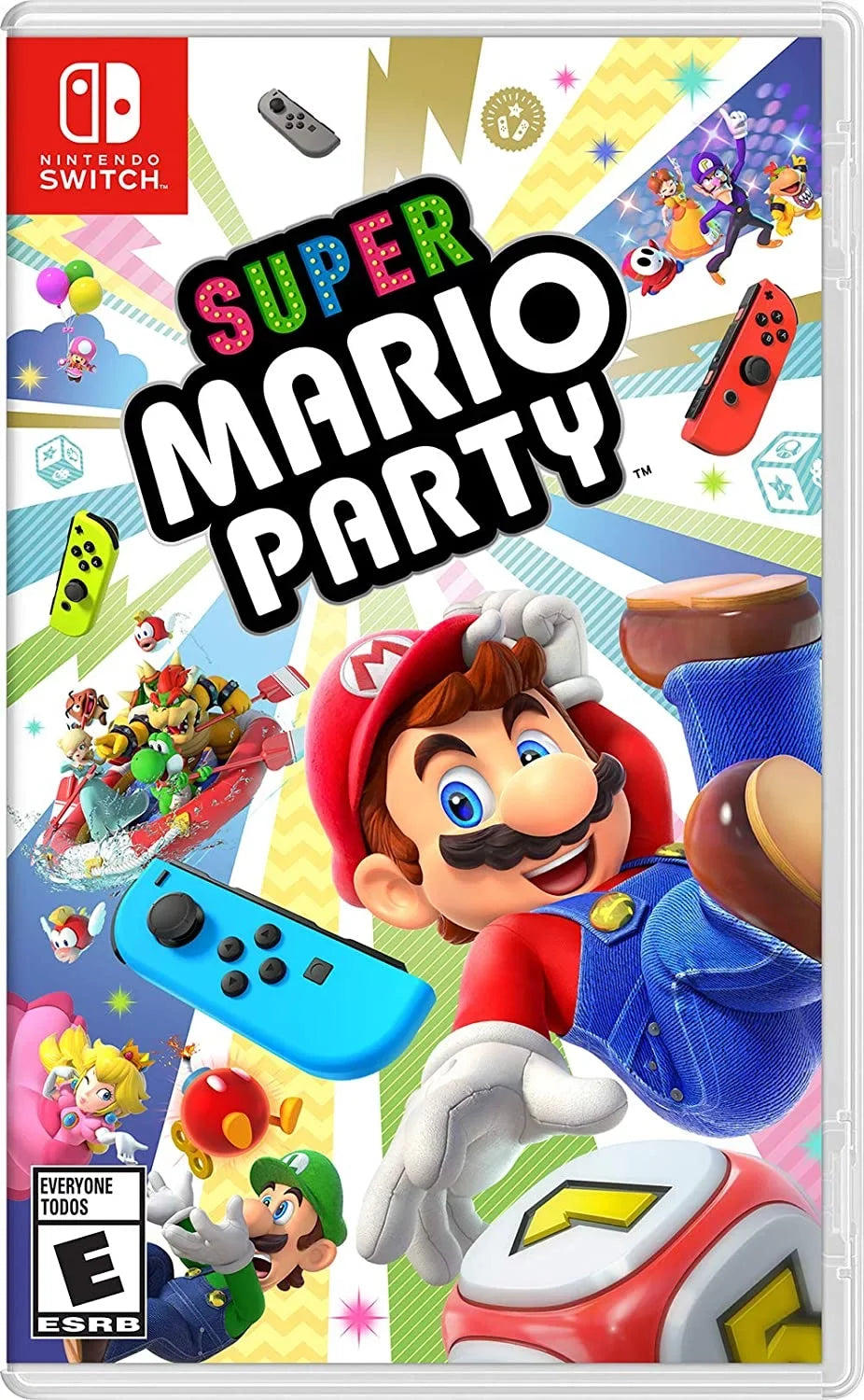 Super Switch US Party Plug and Import Nintendo Screen - White with Mario OLED Cleaning Console Cloth with
