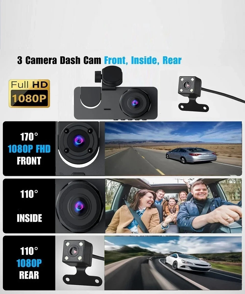 Video Camera Vision Car Car Recorder. DVR 3 Night Dash