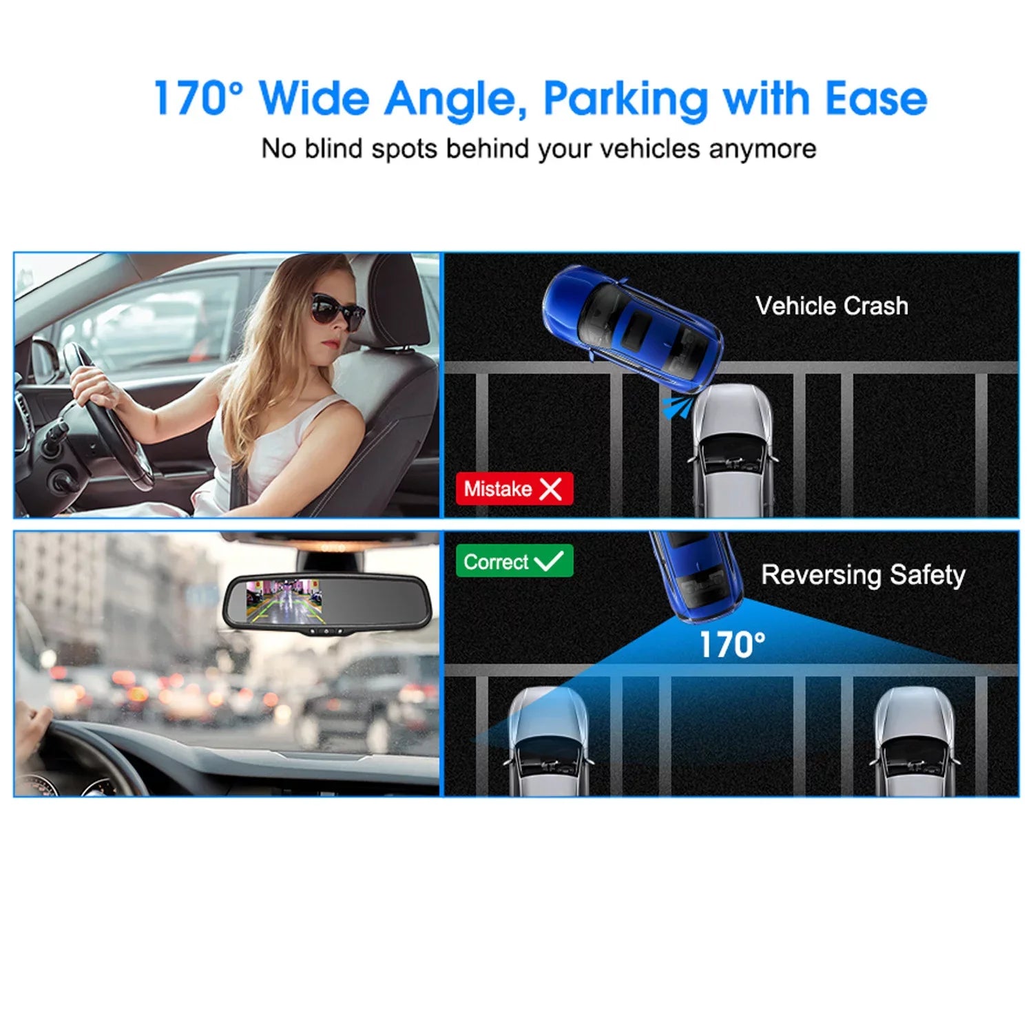 Trucks, Mirror Look Oem System for for View Camera Super Rear Camera Vehicles Car Wireless Camera Vision Backup Night Backup Auto-Vox Reversing (T1400U)