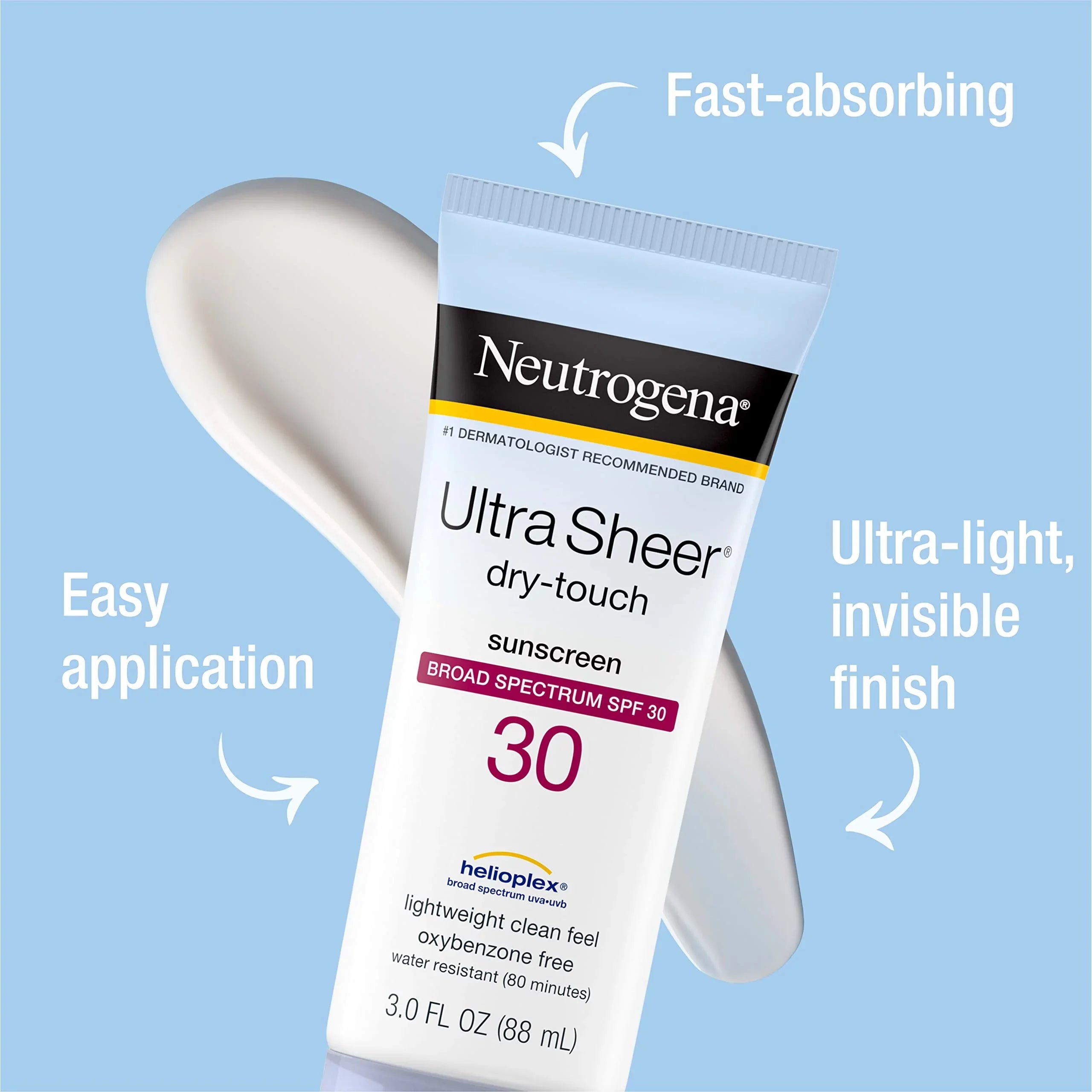 Protection, Water Spectrum Oxybenzone-Free, Spf 3 Travel Size, Resistant, Neutrogena Pack Broad Uva/Uvb Sunscreen Sheer Of Fl. Dry-Touch 30 3 Non-Greasy, Non-Comedogenic, Ultra Oz, Lotion,
