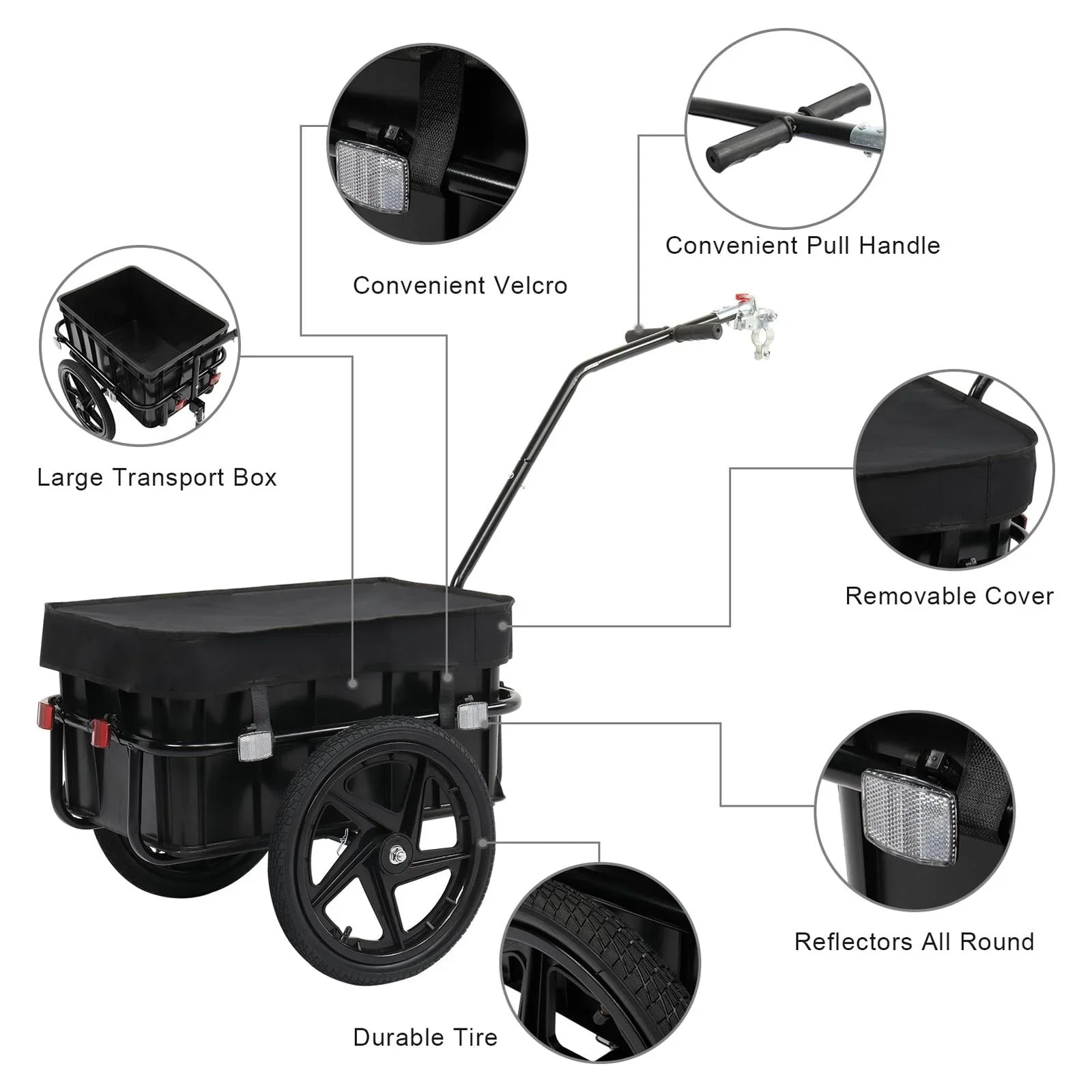 Wagon Trailer Trailer, Coupler Cover Waterproof PEXMOR Bike Cargo & Bicycle W/Universal