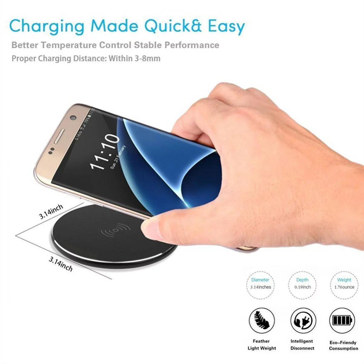 '- S9, S8+ S9+ Edge+ 10W Compact Home Galaxy Charger Adaptive Charging S6 w 18W Edge 2 Slim S8 Nokia for Wireless USB Phone Wall K3K - 1020 Samsung Razer Fast S7 Charger Lumia Pad Fast Ultra AC