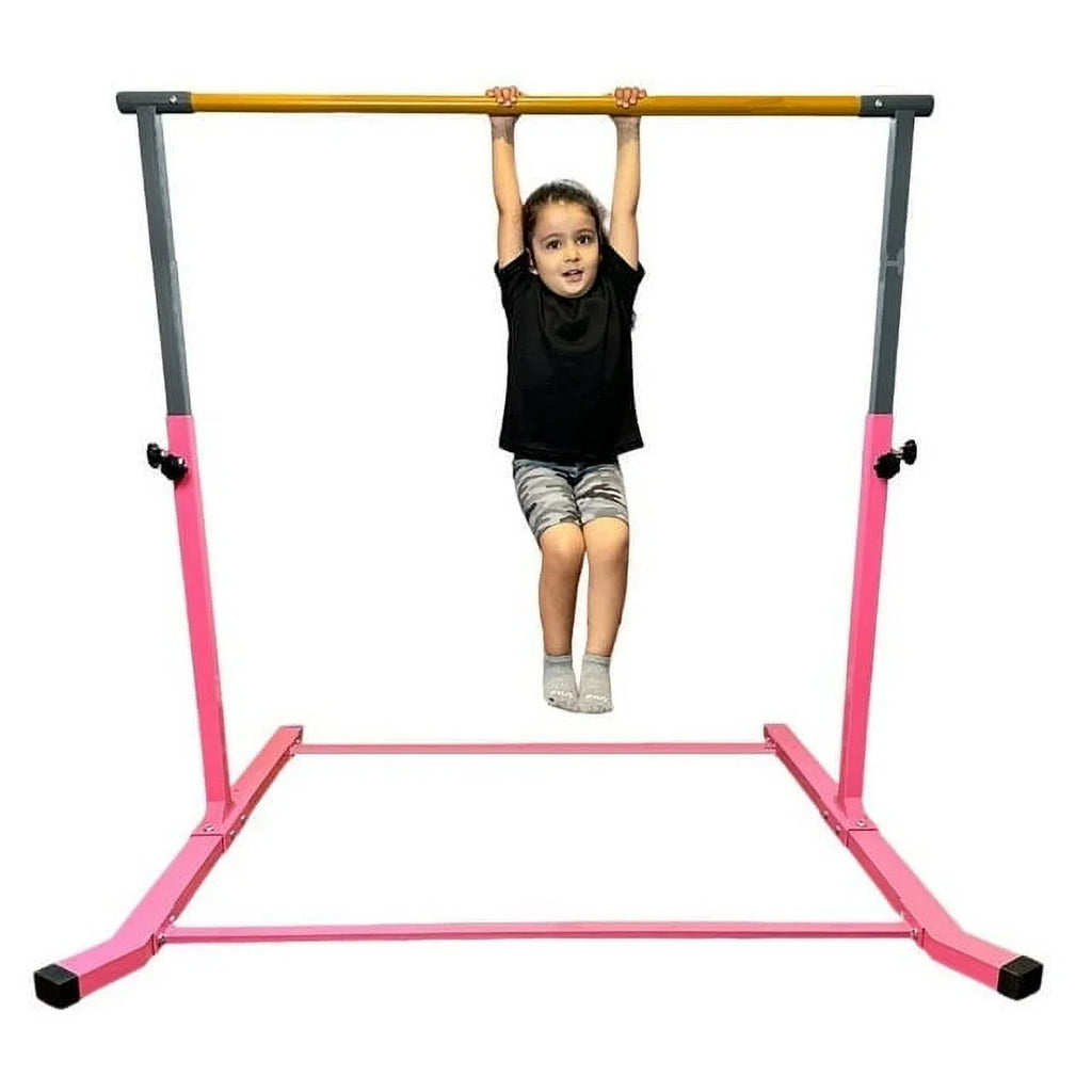 Adjustable Kip 5-Star Kids, for Equipment Bar Training Pink, Home Gymnastic Heavy-Duty, Gym 3-5FT,