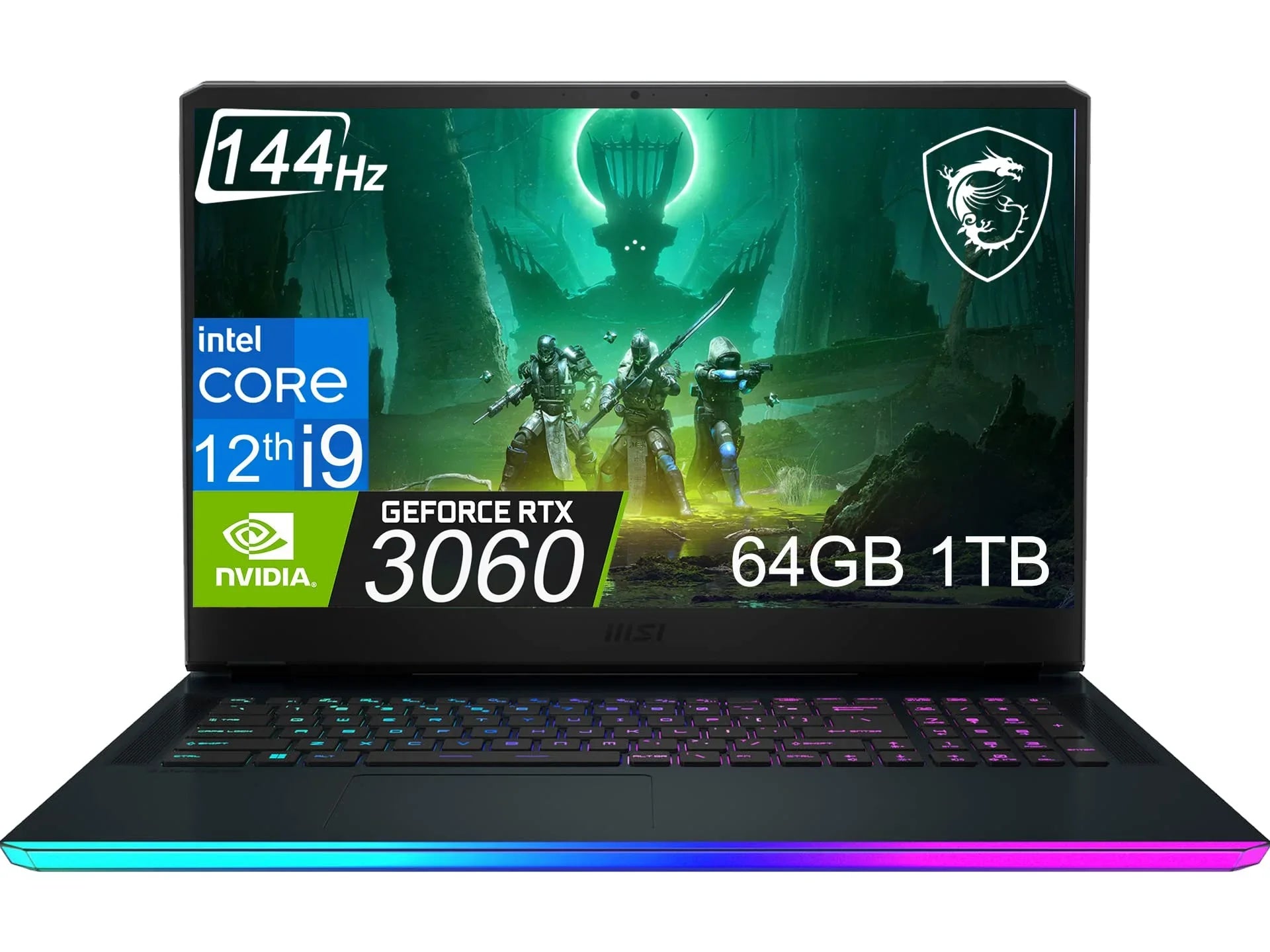 17.3" i9-12900H, Home, Bezel Raider Laptop, Webcam, RGB Win GE76 GeForce 12th Titanium RAM, 4, MSI DDR5 144Hz Gen (Intel Blue 64GB 3060) 14-Core Gaming 1TB FHD Thin Thunderbolt RTX SSD, 11 Backlit,