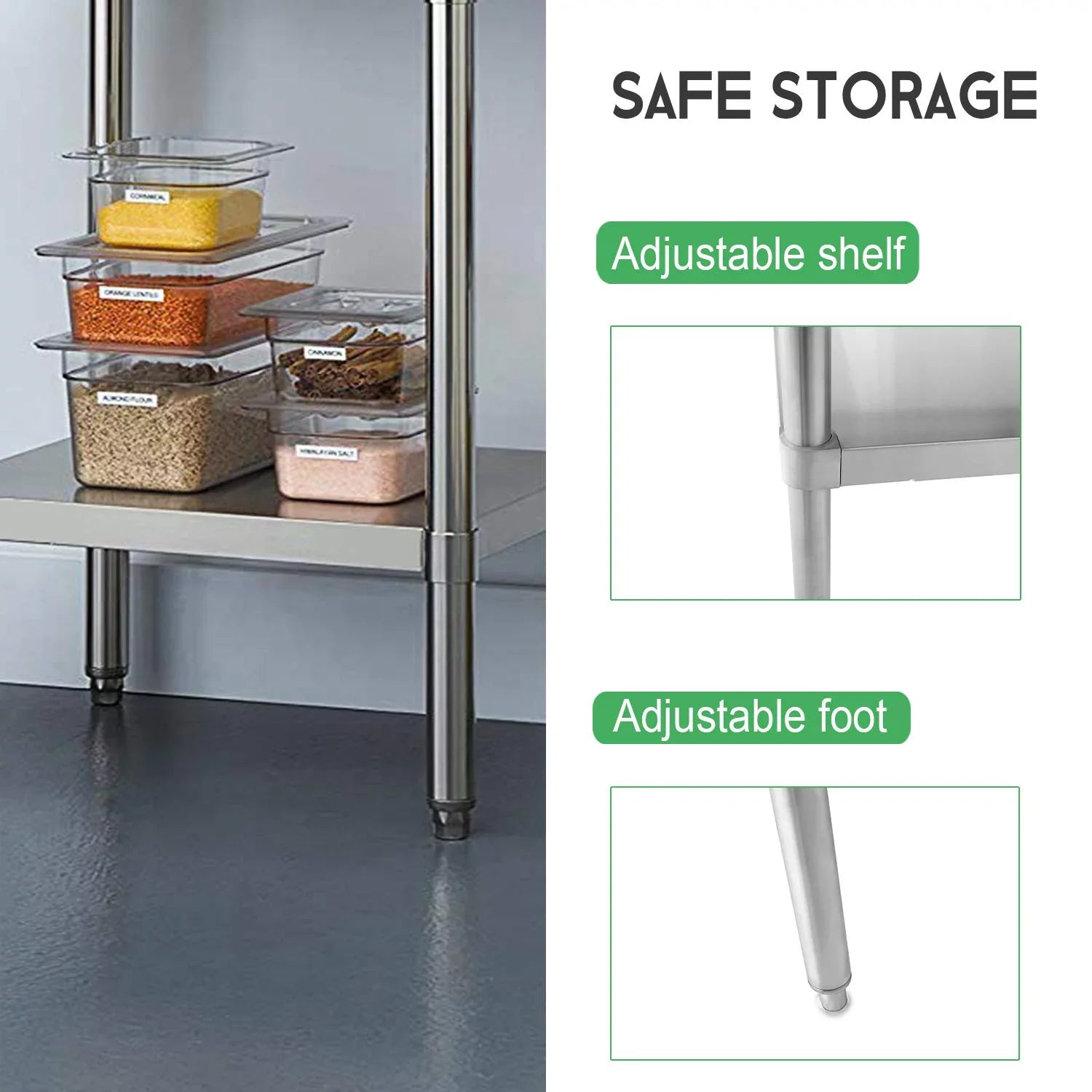 Duty Table for & - Kitchen with Grill Steel Stainless Restaurant Equipment Hotel-Heavy Kitchen Inches Stand - Workstation 24x28 Work BBQ Table Undershelf Home