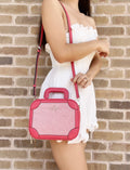 Spade Trunk Traveler Kate Canvas Crossbody Pink Leather Multi Bag