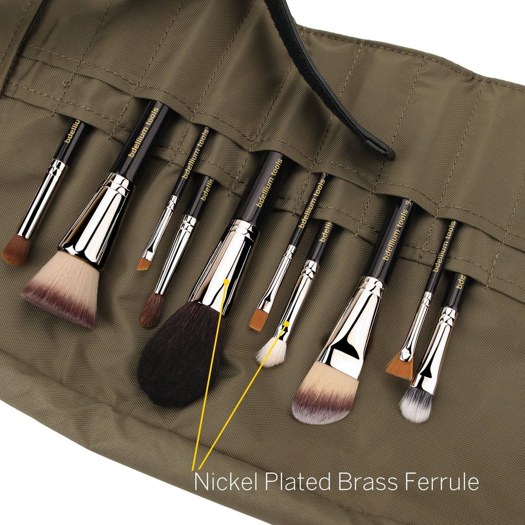 Brush Series with Makeup Roll-Up 10pc. Bdellium Essential Pouch Key Professional Maestro The Tools Set