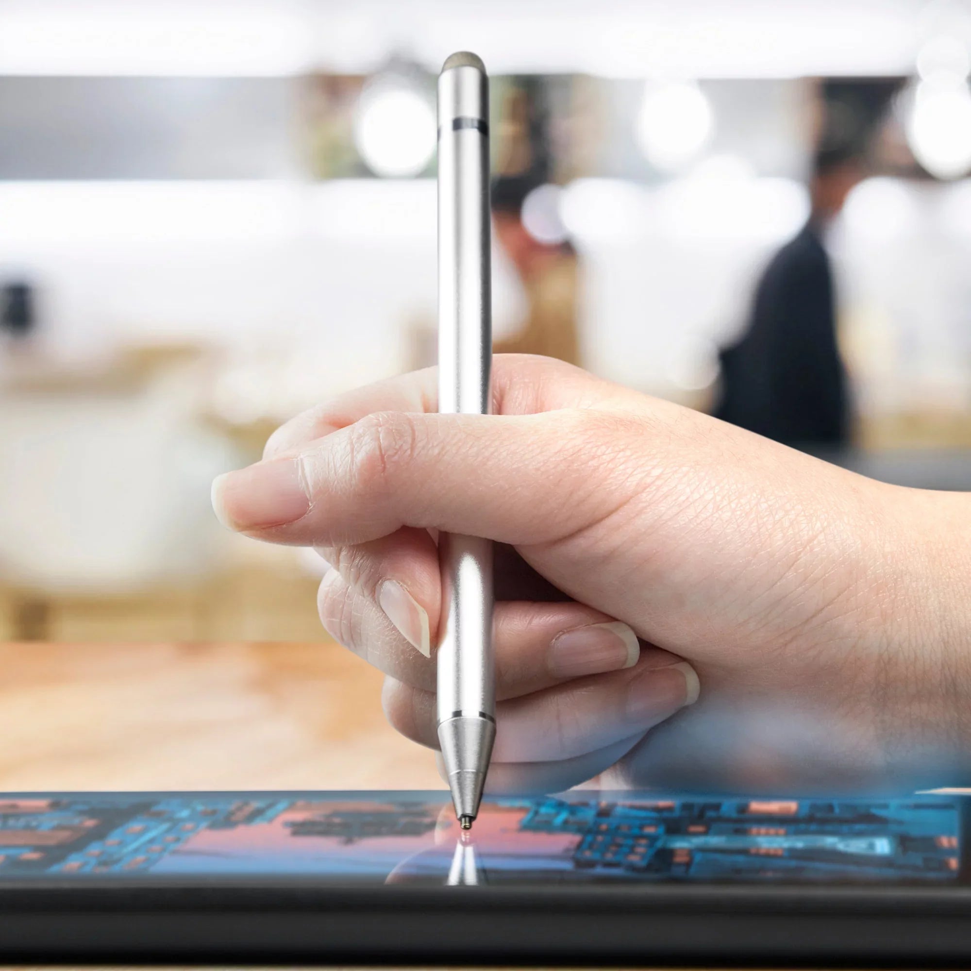 Convertible Active - Tip Stylus Electronic (11.6") Fine Silver with C330 Pen, Stylus Ultra Lenovo 2-in-1 Stylus] [AccuPoint Chromebook Metallic BoxWave