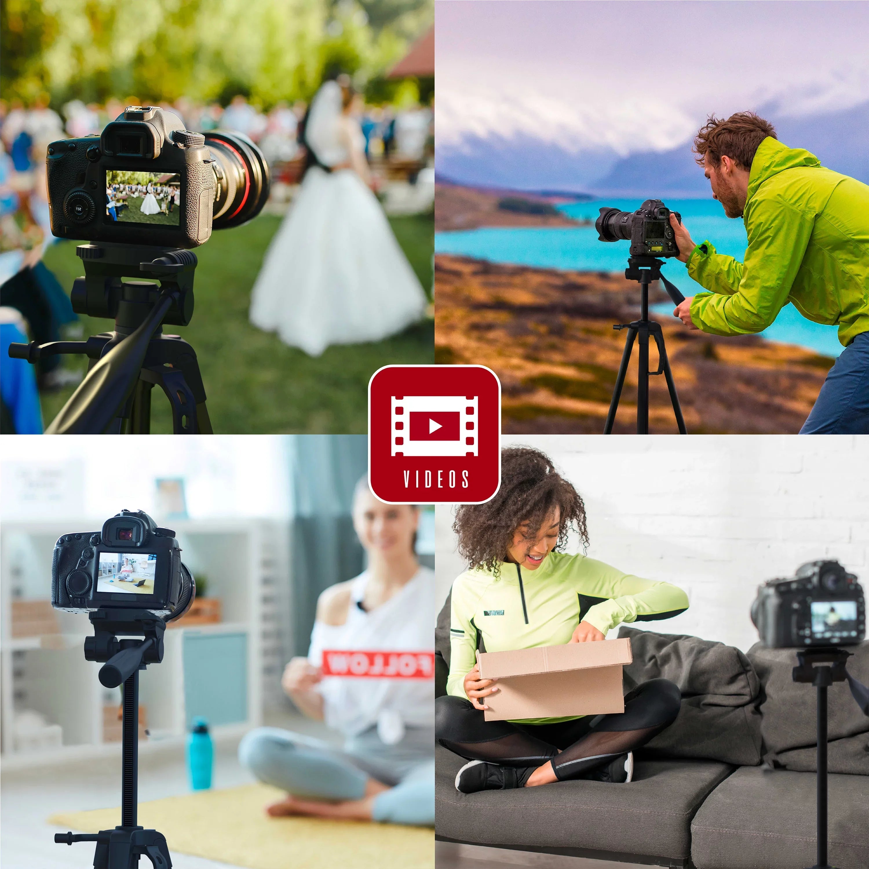 '- Aluminum Carry 57” On Mounting & Bag Tripod Screws Lightweight Pro Phone/Camera Stand W/ Air for