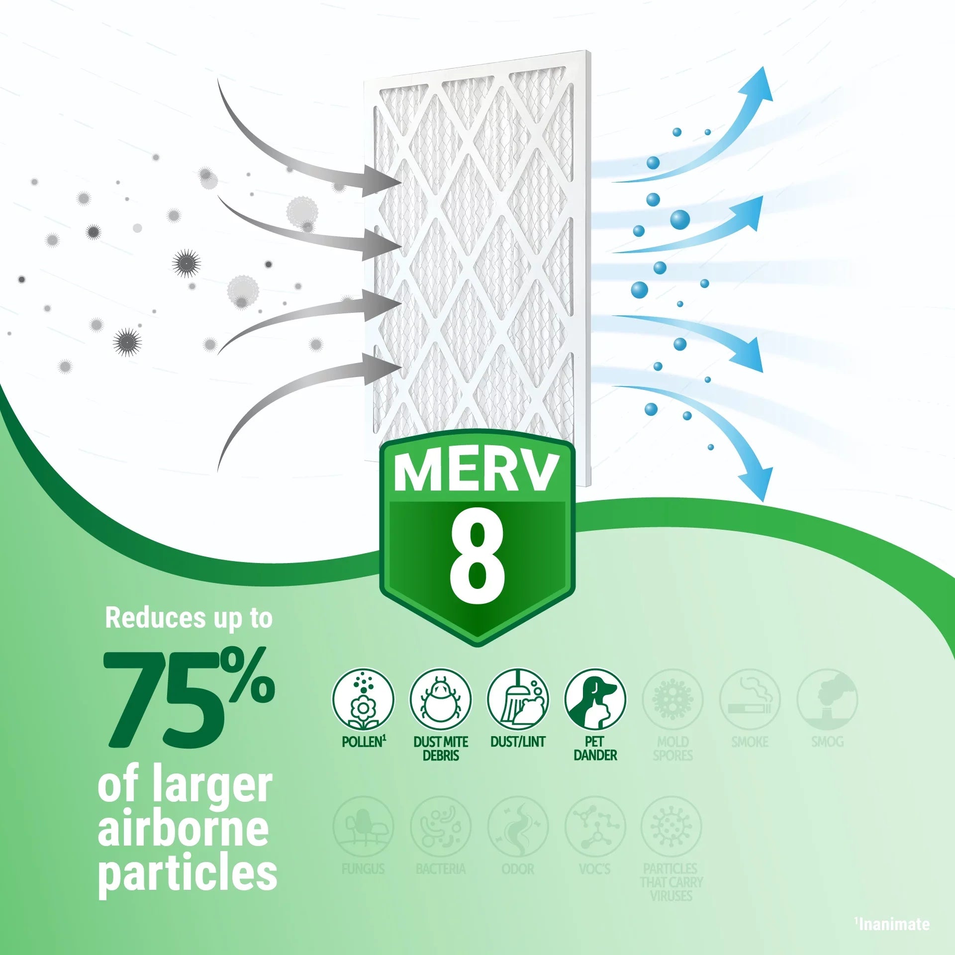 Pack) Gold Filter 16x20x1 MERV 8 Air Accumulair (4