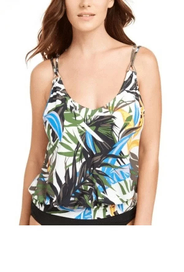Klein Calvin Blouson top, OLIVE US Swim TROPIC 2X-Large RAINFOREST MULTI Tankini