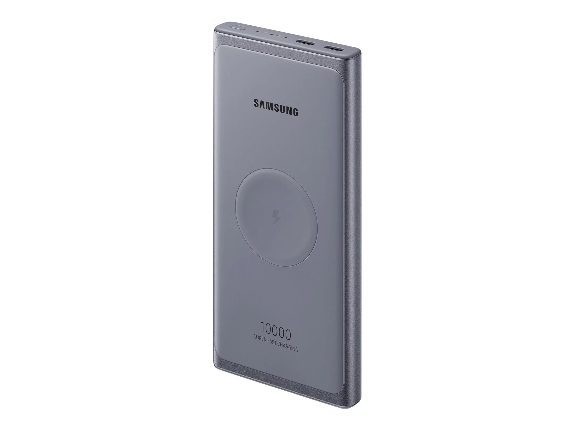 Super Portable 10000mAh Charger 25W - Fast Samsung USB-C Battery Silver Wireless