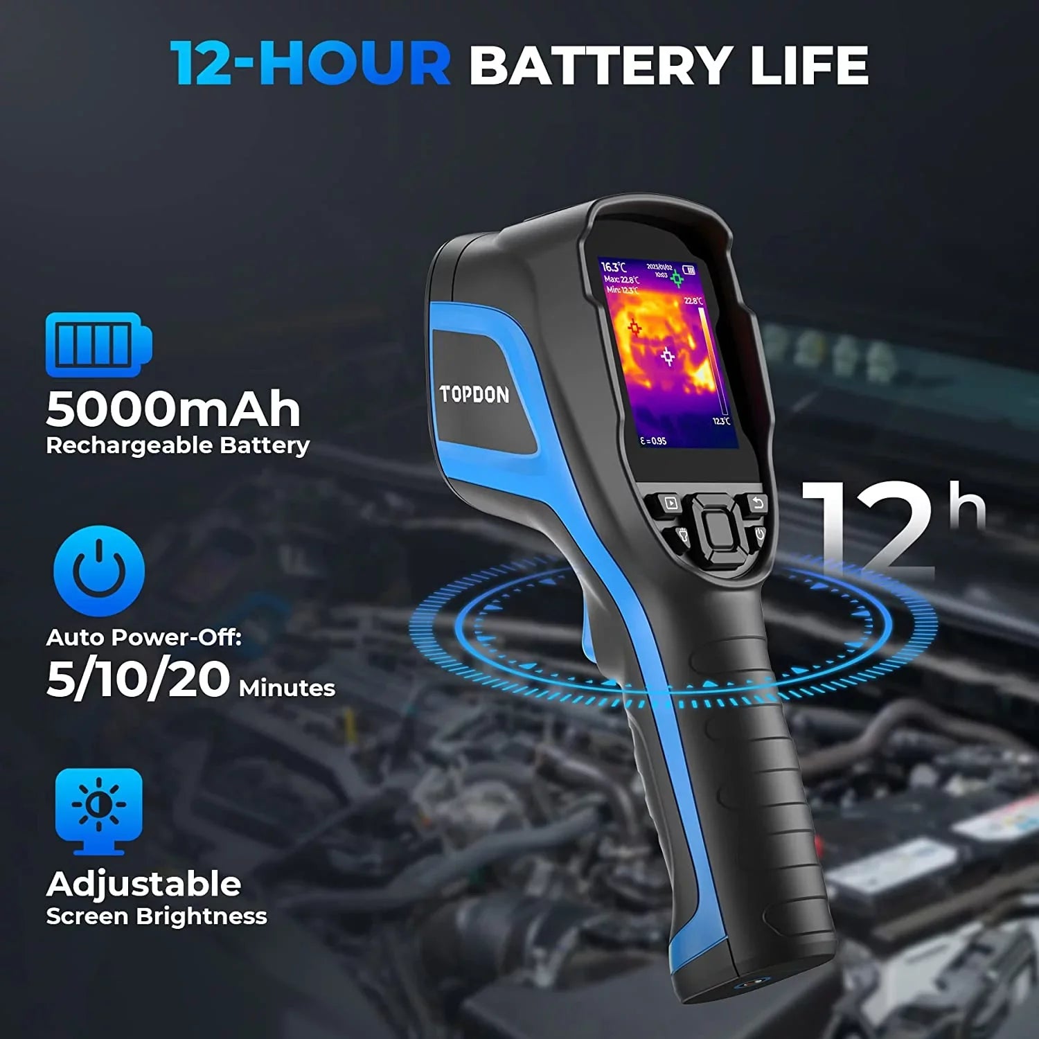 192 256 Resolution Camera Infrared TC004 Camera, Thermal 12-Hour IR Camera Imaging x Life High Battery Thermal Handheld TOPDON