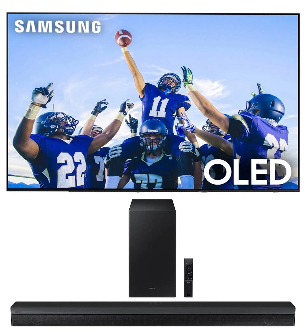 AI 55" Upscaling and HW-B550 2.1ch TV with Smart 4K OLED Audio with Samsung with a Dolby Soundbar QN55S90CAFXZA Subwoofer (2023) Samsung