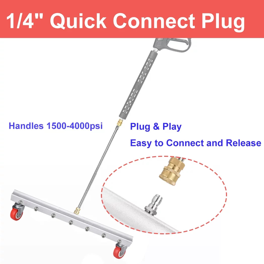 Washer with Surface iMeshbean Cleaner Roof，Floor Broom Cleaning 25.6 Driveway Deck, Inch 7 Water Broom Nozzles Wand for 2 Concrete 4000 Power PSI Pressure Extension and Sweeper Sidewalk