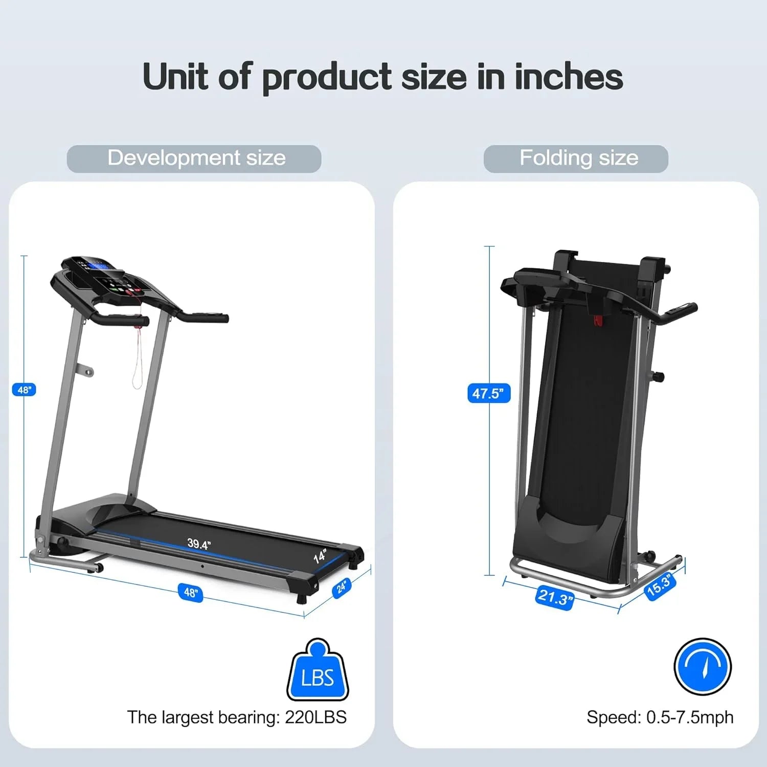 and jx or LED Home Treadmill 15 Apartment, je Capacity LB for Home/Gym/Small Foldable Preset Adjustable Cup Holder Lock, with Safety Yone Treadmill, 250 and with Monitor Programs,