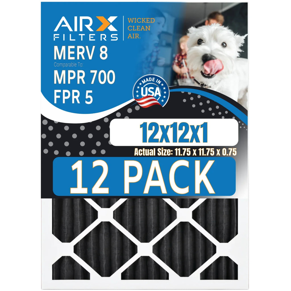 Filters Odor in Filters MERV Pack AIRX FILTERS 12x12x1 Made of CLEAN Comparable 8 Filter 12 by Furnace Retention Pet FPR Rating, WICKED 700, - to 5, AIR. Air USA MPR