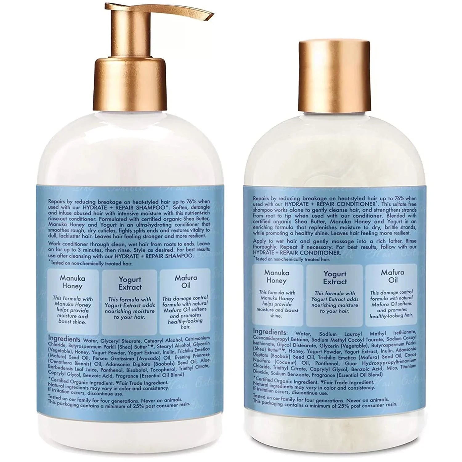 Yogurt 13oz and Damaged Shampoo Hair SheaMoisture Manuka & Hydrate For Conditioner Butter Shea & Honey Repair
