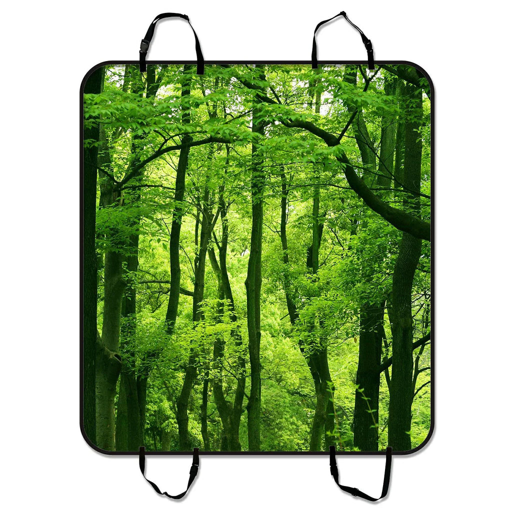 inches Hammock GCKG Dog Cars Green Mat Pet Trunk Cover Cargo Trucks Mat Car Seat Seat Mat and Beautiful Fresh For 54x60 Forest SUV Car