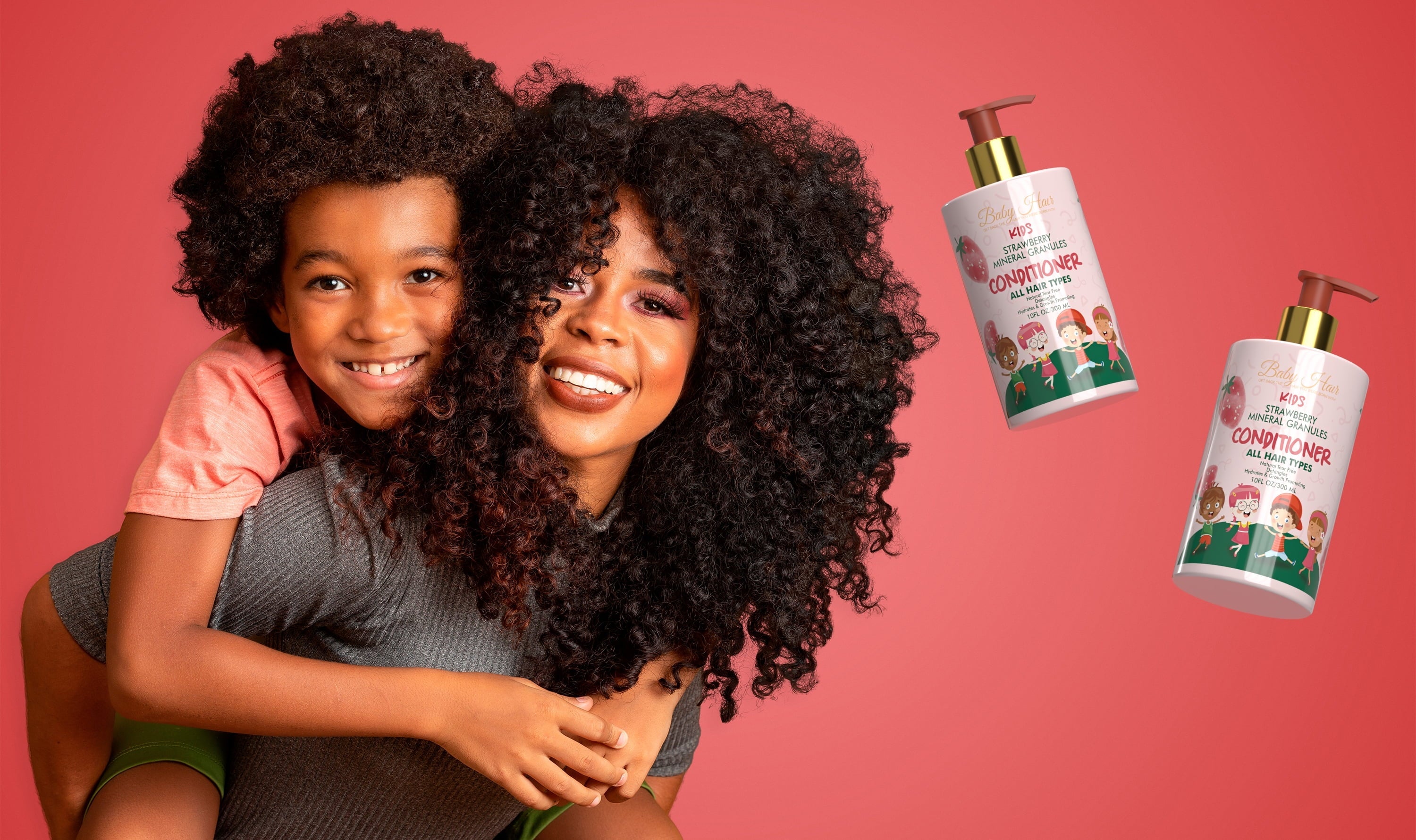 Kids: HAIR and Shampoo, Care Kids Vegan, Mask - Conditioner, and Strawberry Sensation Set for Tear-Free Hair Hair BABY Gentle,
