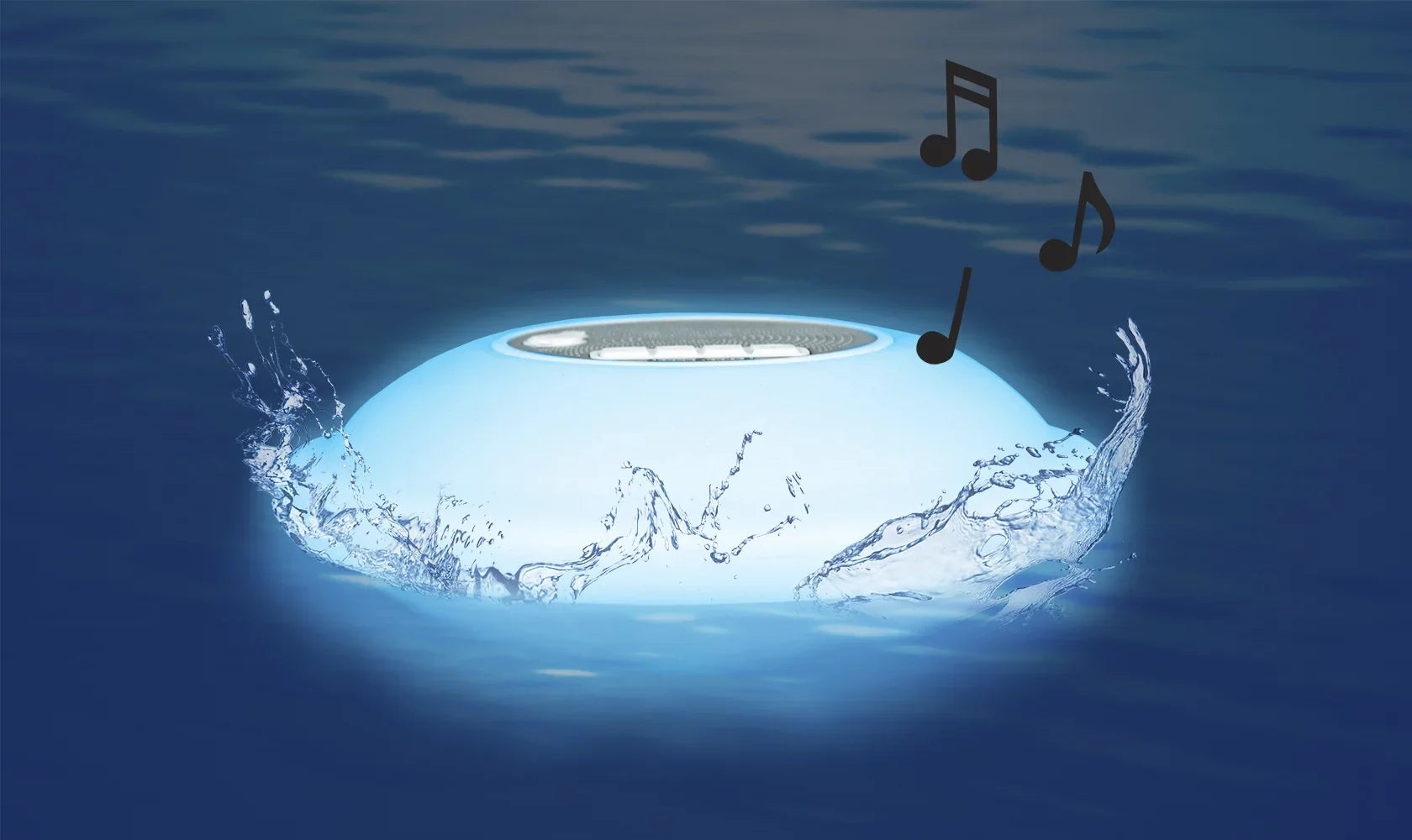 Swimming Functionality Speaker with Call for Portable Display LED Backlight Outdoors Floating Multi-Light Waterproof 7 Bluetooth Lakes, - Poolmaster Phone Pools, Color
