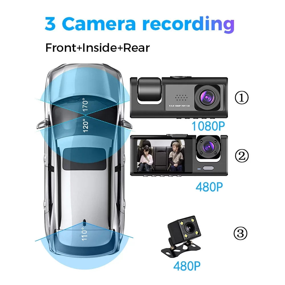 ammoon 3 Clear Dash for Safety Cam Camera WiFi, Video Auto Car Driving Recorder with