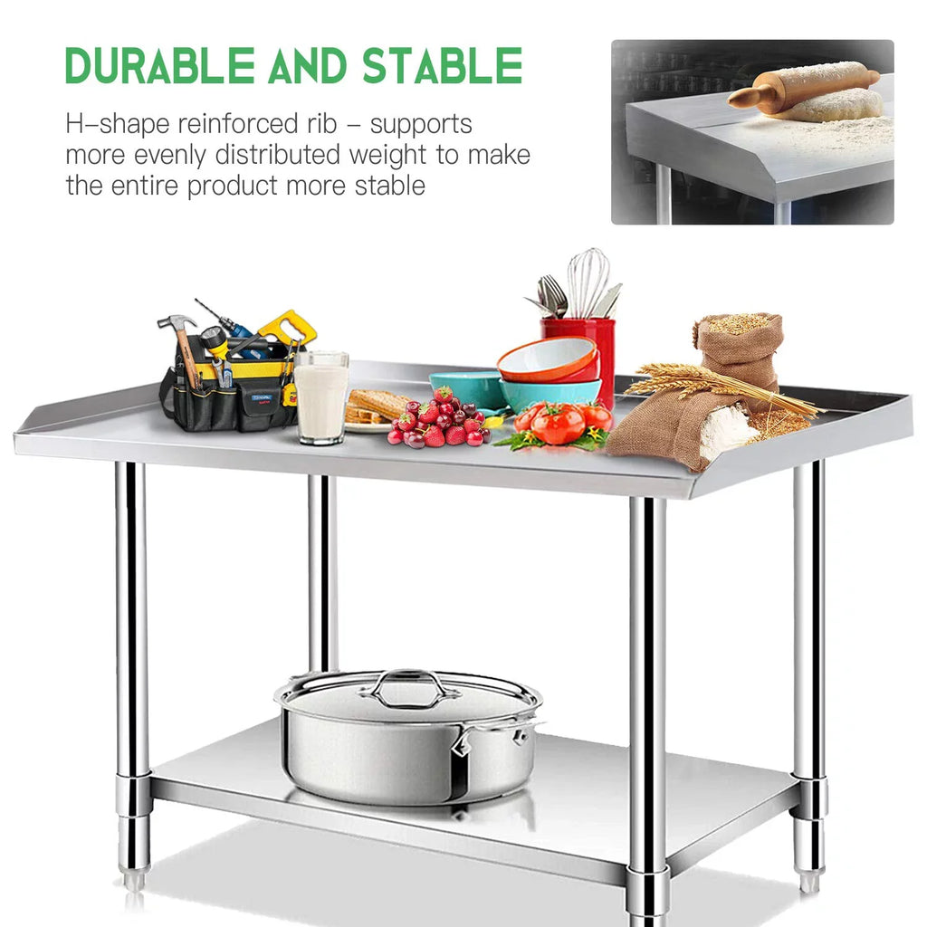 Duty Table for & - Kitchen with Grill Steel Stainless Restaurant Equipment Hotel-Heavy Kitchen Inches Stand - Workstation 24x28 Work BBQ Table Undershelf Home