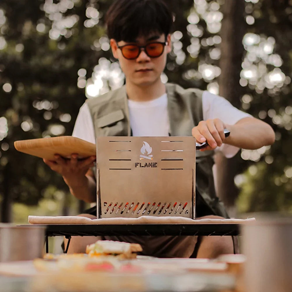 Camping Picnic BBQ Cooking Steel Furnace, for Nebublu Stove Stainless Portable