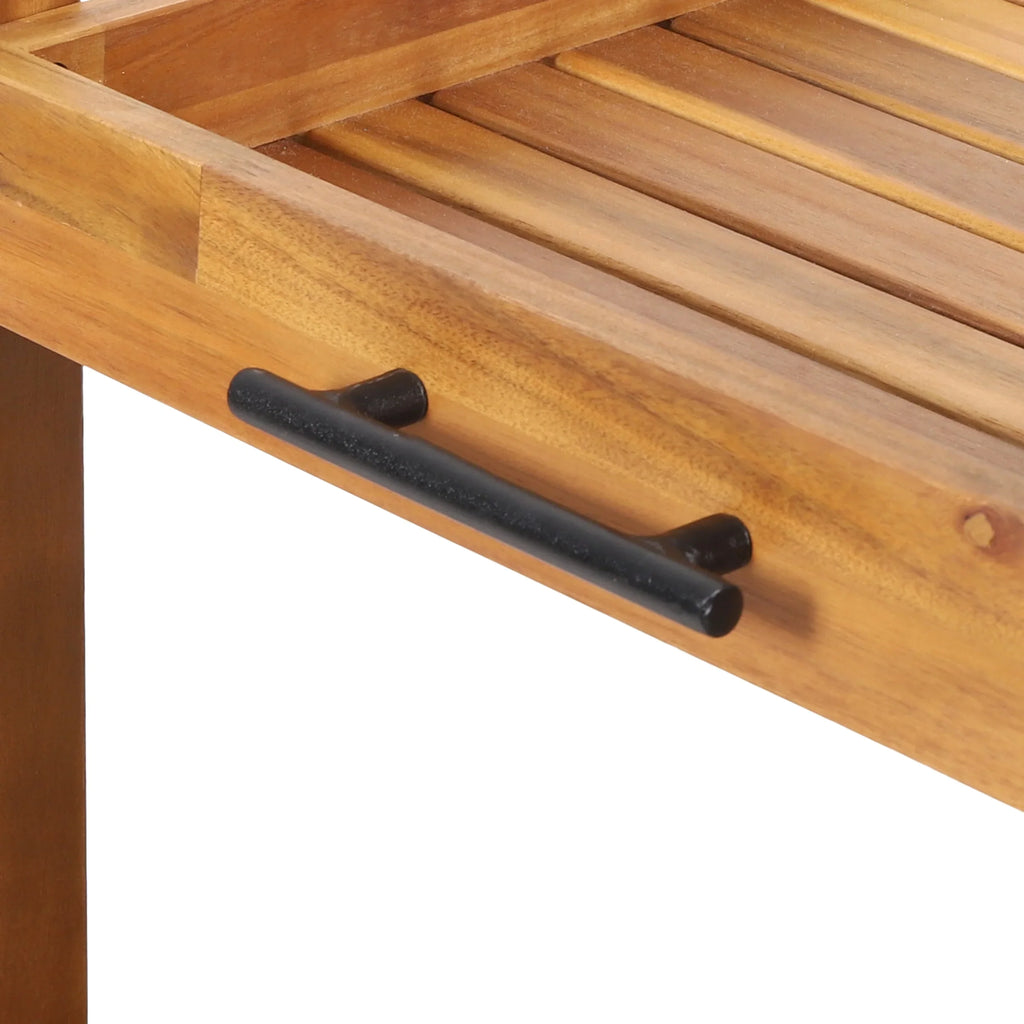 Bonneau 2 Holders, Acacia with Teak GDF Studio and Bottle Wood Bar Outdoor Black Cart Tiered
