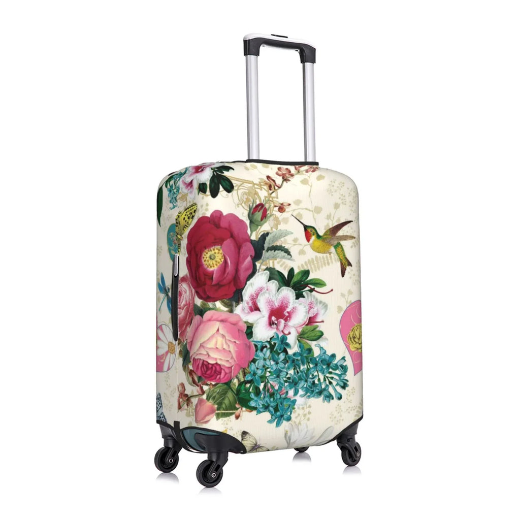 Cover Suitcase Easygdp Bird with Protective Elastic Print Butterfly Hidden 18-32 and Zipper -Medium inch Washable Rose Fits Luggage