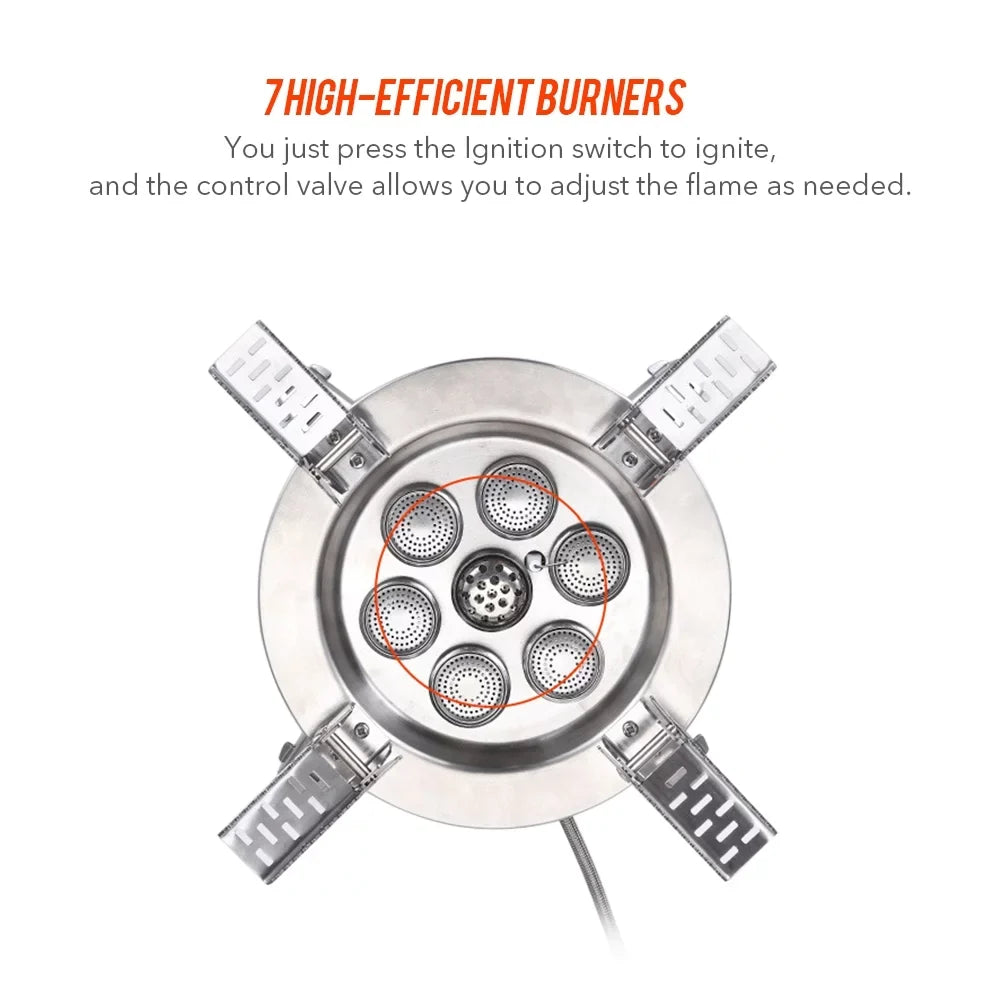 Traveling Seven Backpacking 18000W Stove, Fishing Gas core Collapsible Camping Stove, Windproof Dcenta Stove, High Hiking