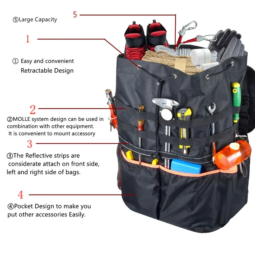Outdoors Storage JL JK Tire Off-Road Recovery Tool Wrangle Backpack Organizer For Bag Trunk SUV Tire Trash Spare Large Capacity