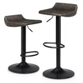 Swivel, Dining Stools 2 for MoNiBloom Set of Height with Kitchen Footrest Room Counter Adjustable Metal Bar Outdoor, Indoor Brown